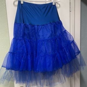 Knee length Royal Blue under skirt.